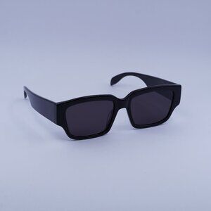 Alexander McQueen AM0329S 002 Sunglasses Black Square Frame, Grey Lenses
